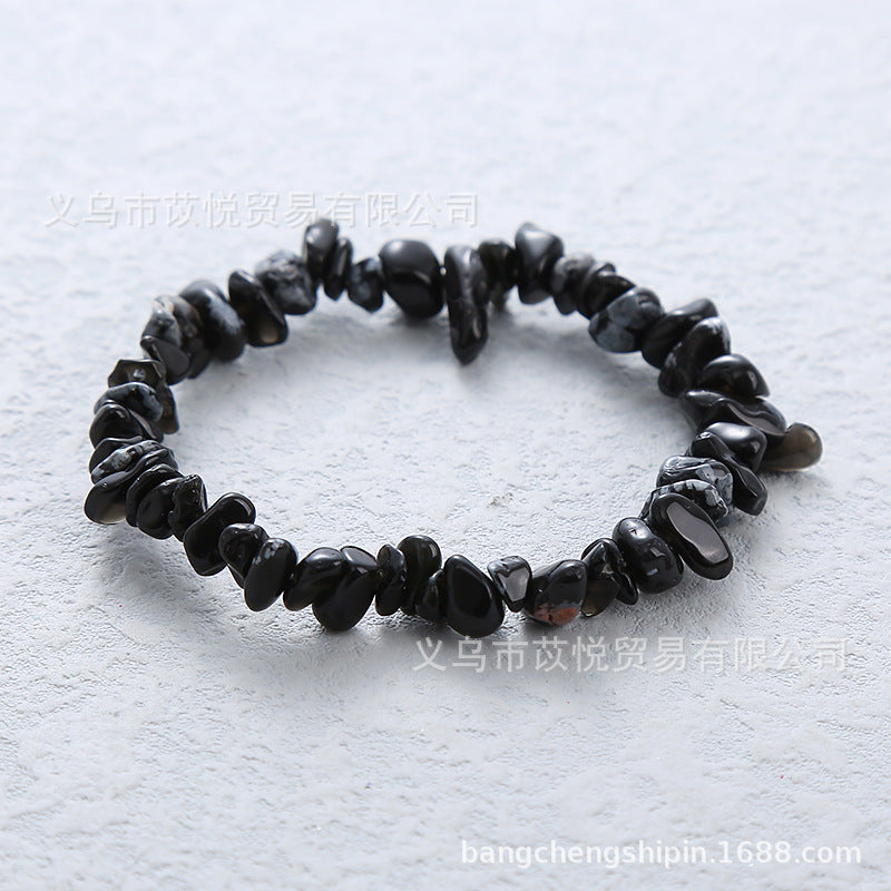 Wholesale 5pcs natural crystal gravel elastic bracelet colorful gravel bracelet